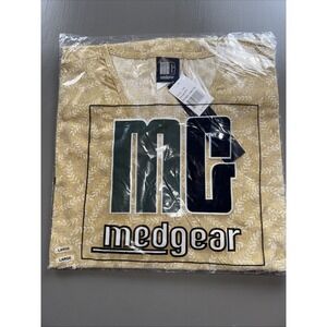 Medgear MG Women's Professional Nursing Scrub Top Size Large Tie Back V Neck NWT